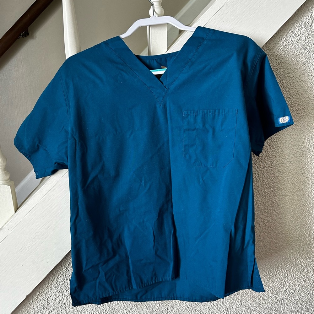 Dark blue scrub top - size small